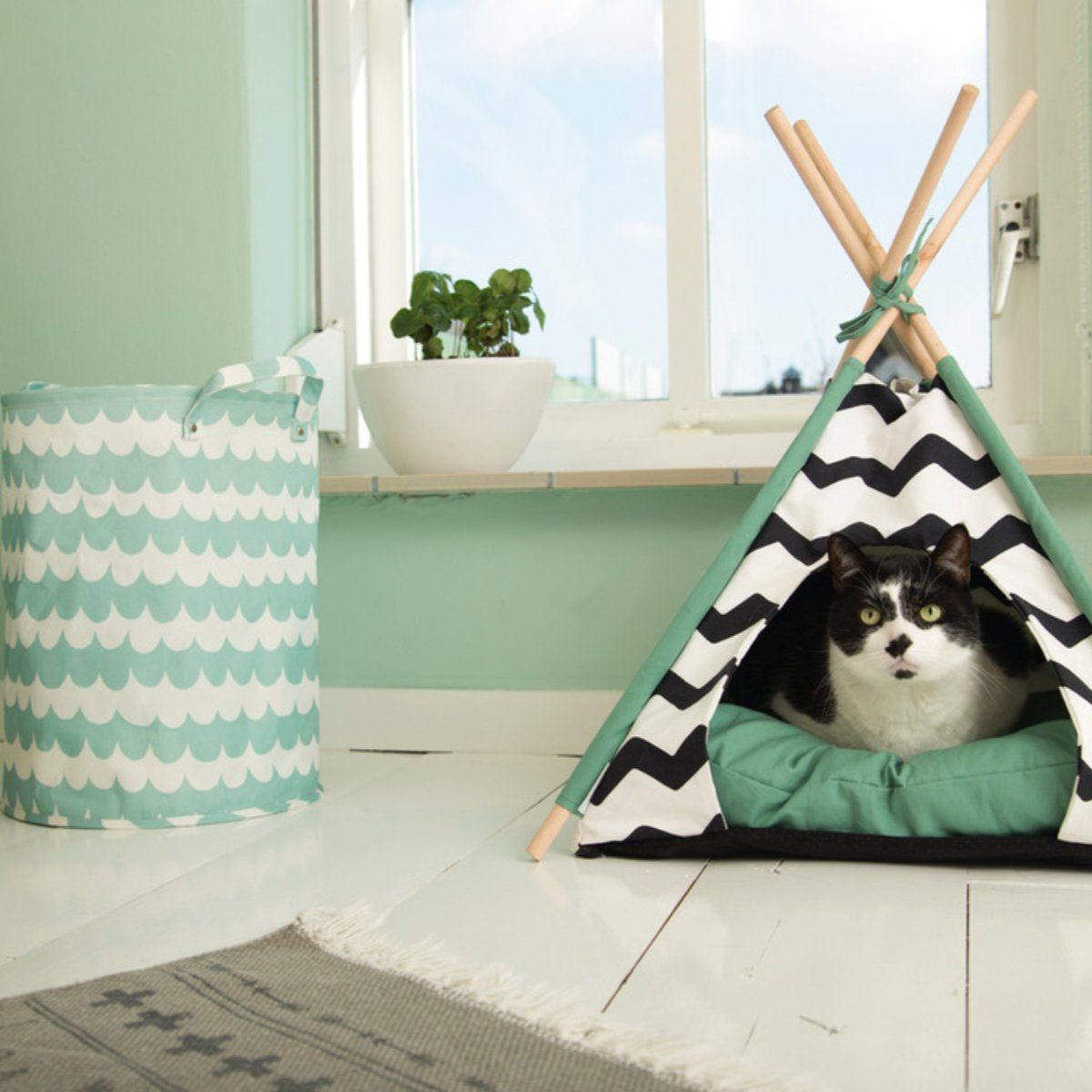 Beeztees Katzenzelt Tipi Tent Kioni schwarz-weiß