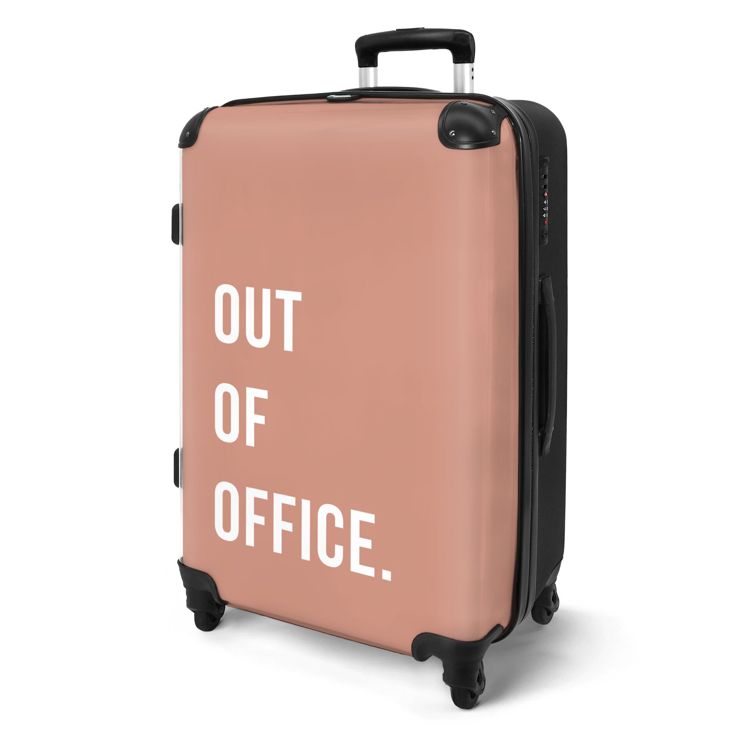 NoBoringSuitcases.com© Hartschalen-Trolley Zitate - Rosa - günstig online kaufen