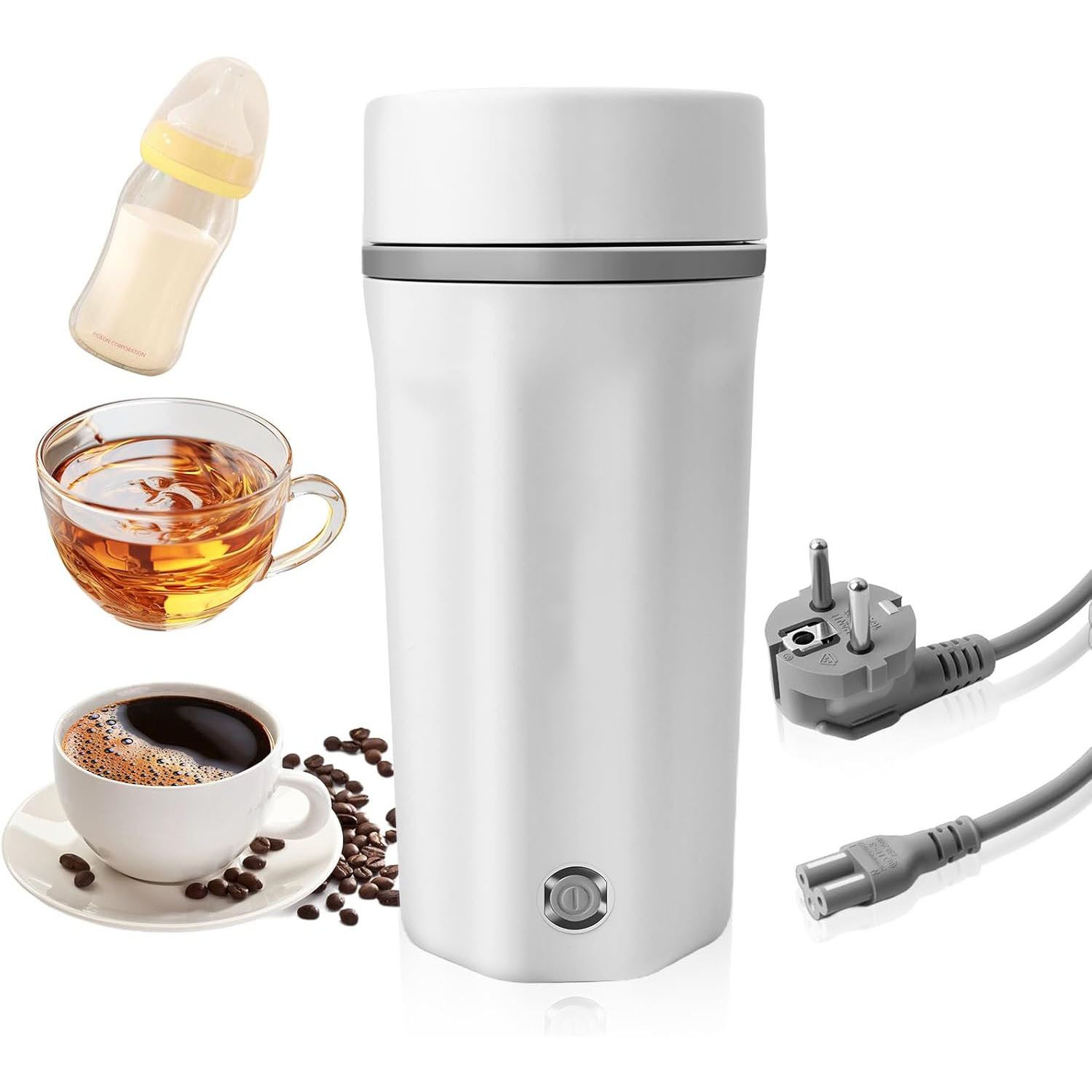 AIMAX Reise-Wasserkocher 500ML Tragbarer Wasserkocher Mini Wasserkocher Edelstahl, Schnell Wasser Kochen Kleiner Wasserkocher für Unterwegs