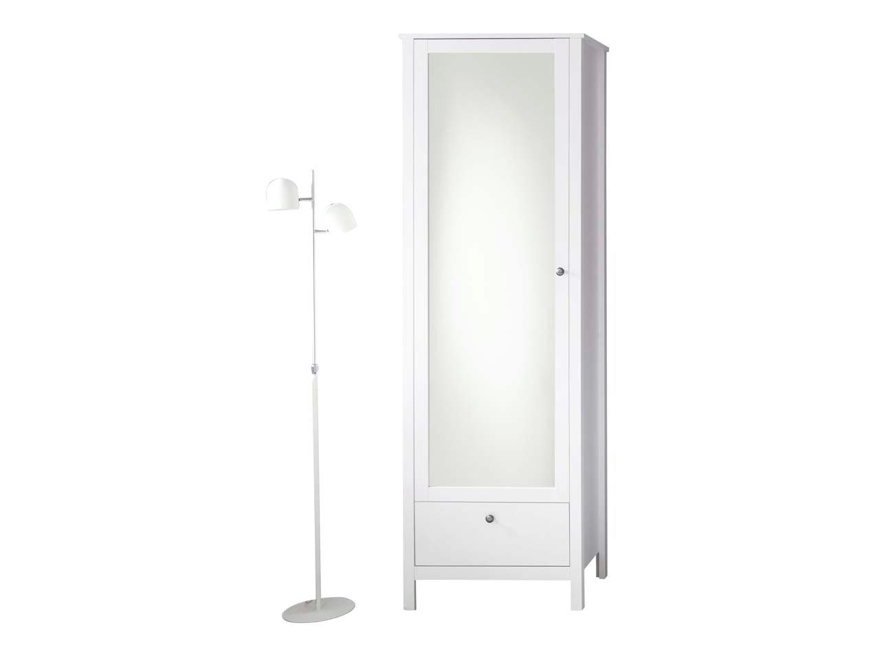 ebuy24 Kleiderschrank Orla Kleiderschrank 1 Tür und 1 Schublade, weiss