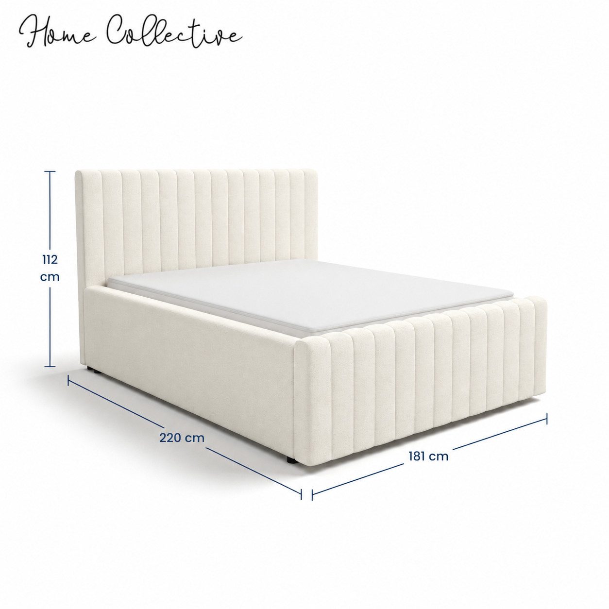 Home Collective Polsterbett Doppelbett Bett mit Lattenrost Bettgestell, viele Größen (Größen: 120x200, 140x200, 160x200, 180x200), weicher & pflegeleichter Chen – Bild 3 von 3