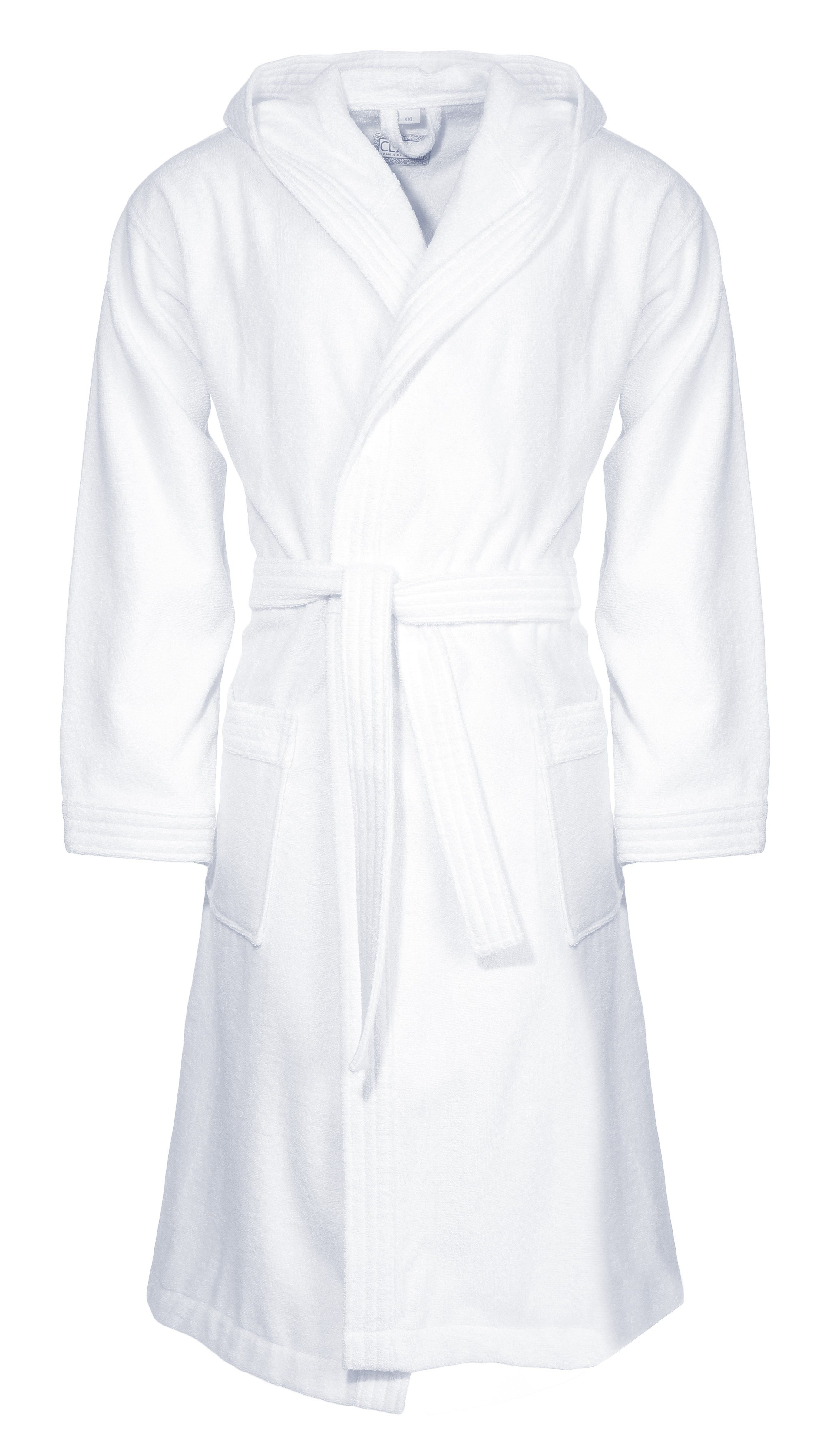 CLASS HOME COLLECTION Unisex-Bademantel mit Kapuze – Baumwoll-Frottee Morgenmantel für Damen & Herren, klassisch, 100% Baumwolle, Kapuze, Binde Gürtel, Mit Kapuze, zwei aufgesetzten Taschen und Bindegürtel