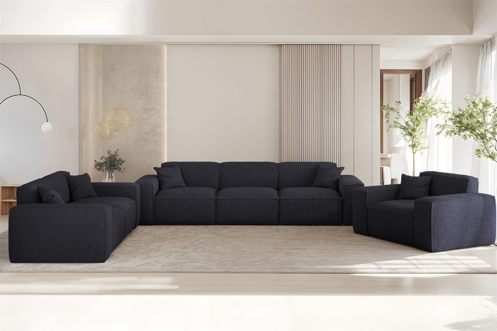 Fun Möbel 2-Sitzer Sofa Designersofa FUN PEREZ PREMIUM in Stoff Sven, Rundumbezug, inkl. 2 Zierkissen