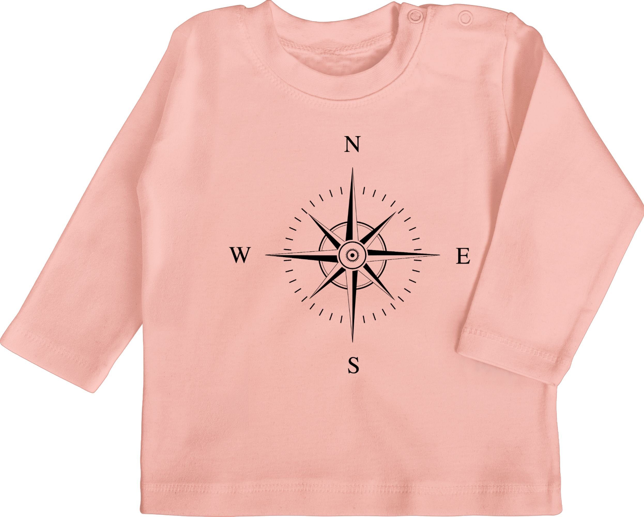 Shirtracer T-Shirt Kompass - schwarz Aktuelle Trends Baby 1 Babyrosa