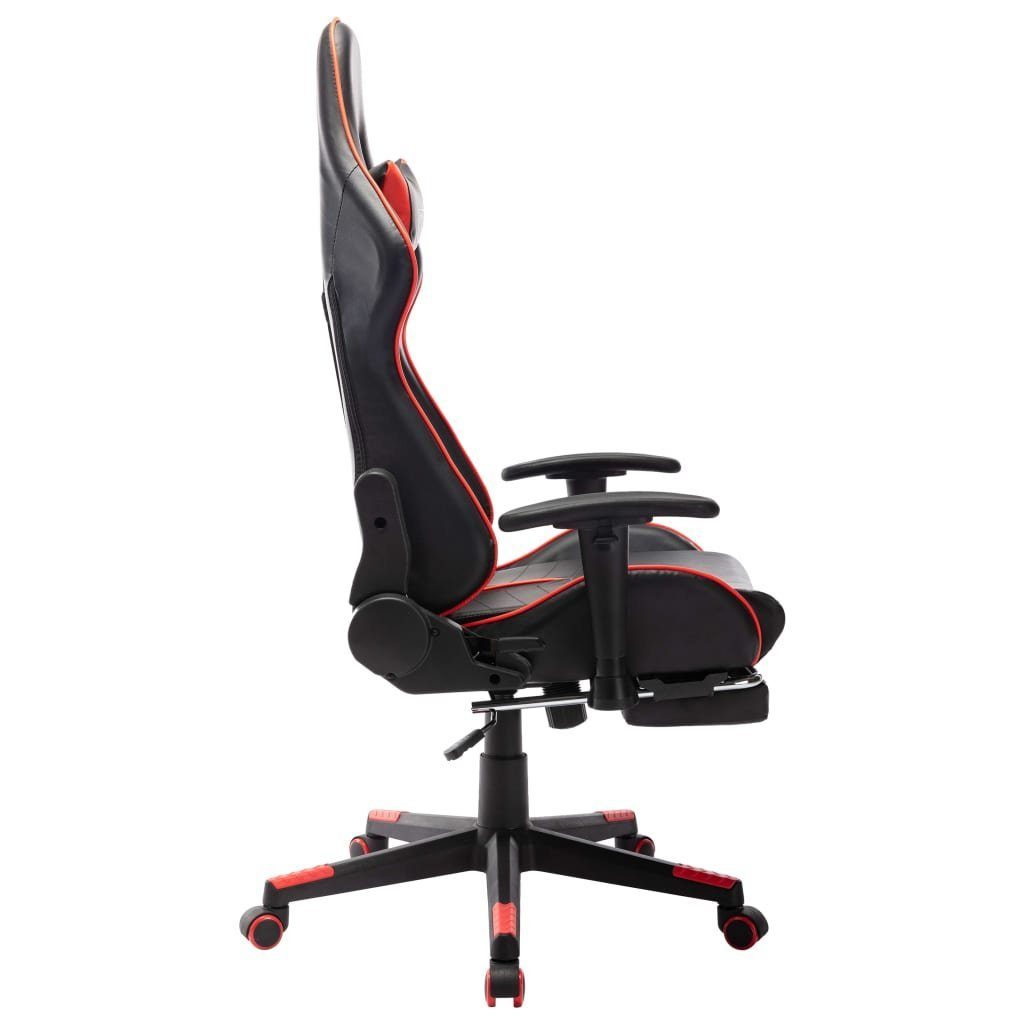 vidaXL Bürostuhl Gaming-Stuhl mit und Schwarz Rot Fußstütze Kunstleder