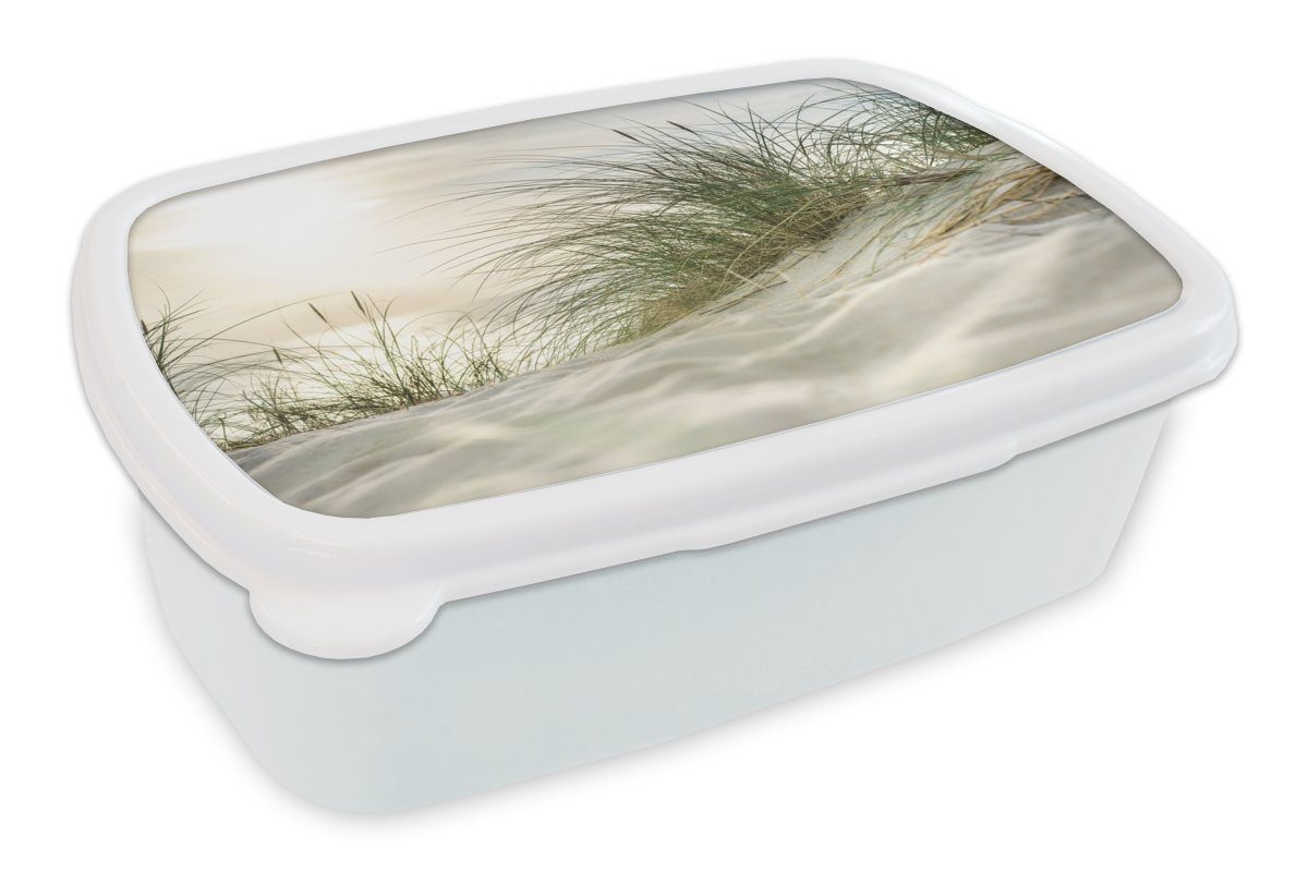 MuchoWow Lunchbox Wattenmeer - für Erwachsene, weiß Dünen Brotdose, Jungs Sonne, und Kinder für und (2-tlg), - Mädchen Kunststoff, Brotbox