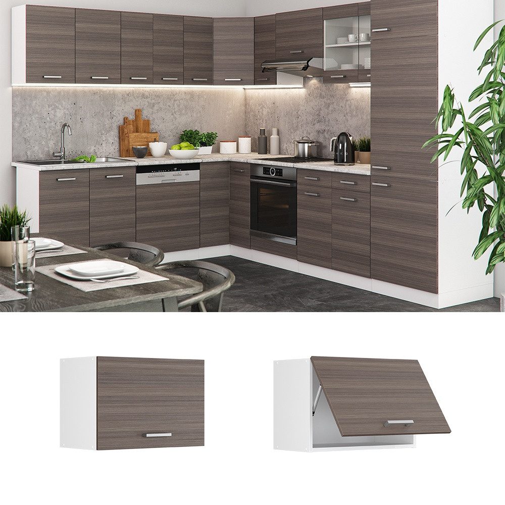 Vicco Hängeschrank R-Line, Grau/Weiß, 60 cm Flach (1-St)