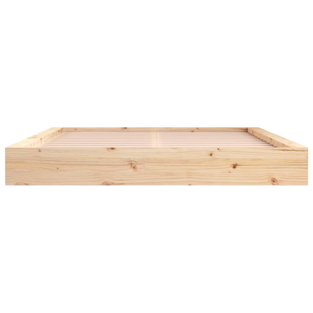 furnicato Bettgestell Massivholz 202,5x138x21 cm in naturbelassenem Kiefernholz (1-tlg)