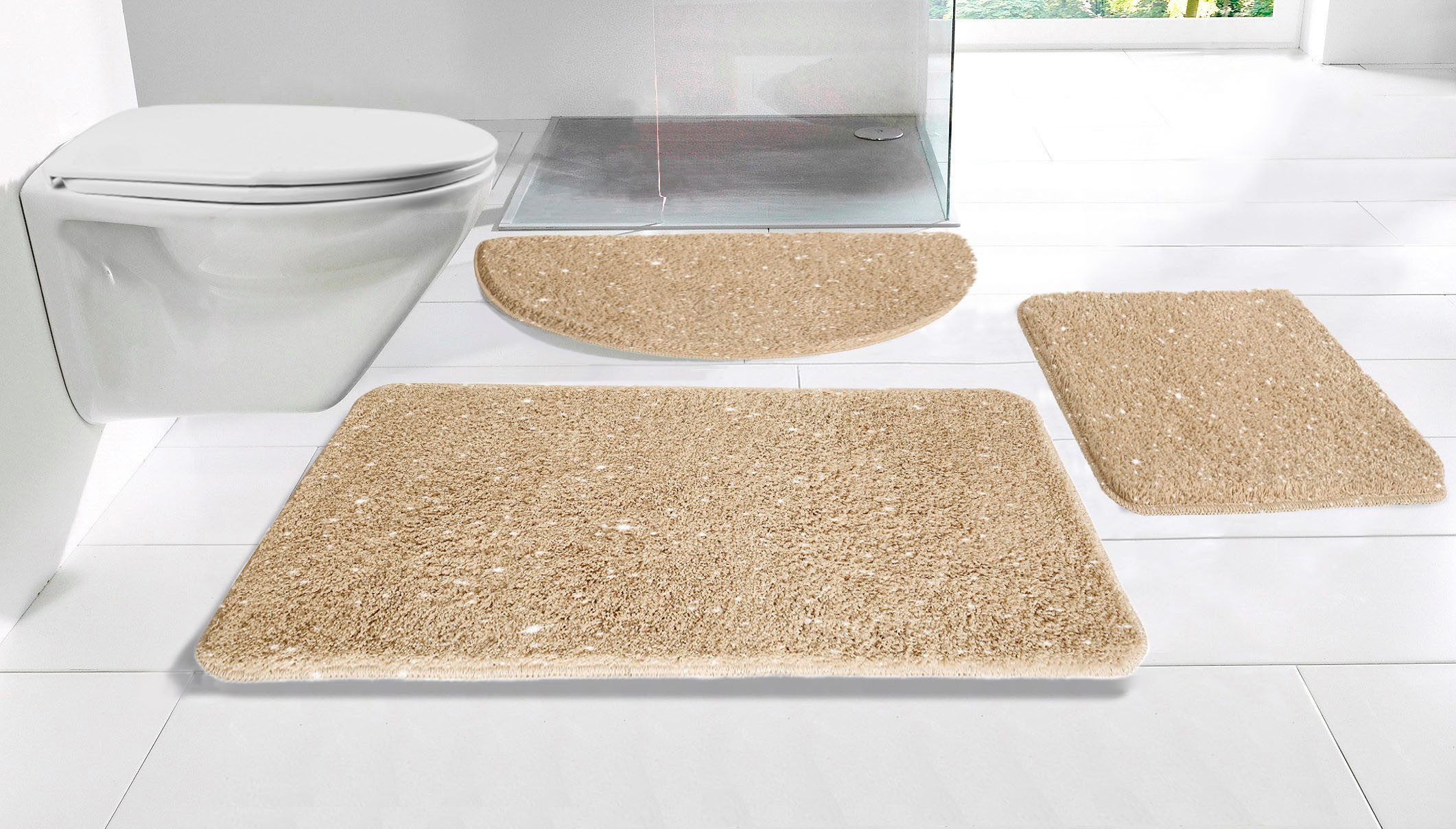 my home Badematte Glitzer, Badvorleger, Badezimmer Teppich, Höhe 30 mm, rut günstig online kaufen
