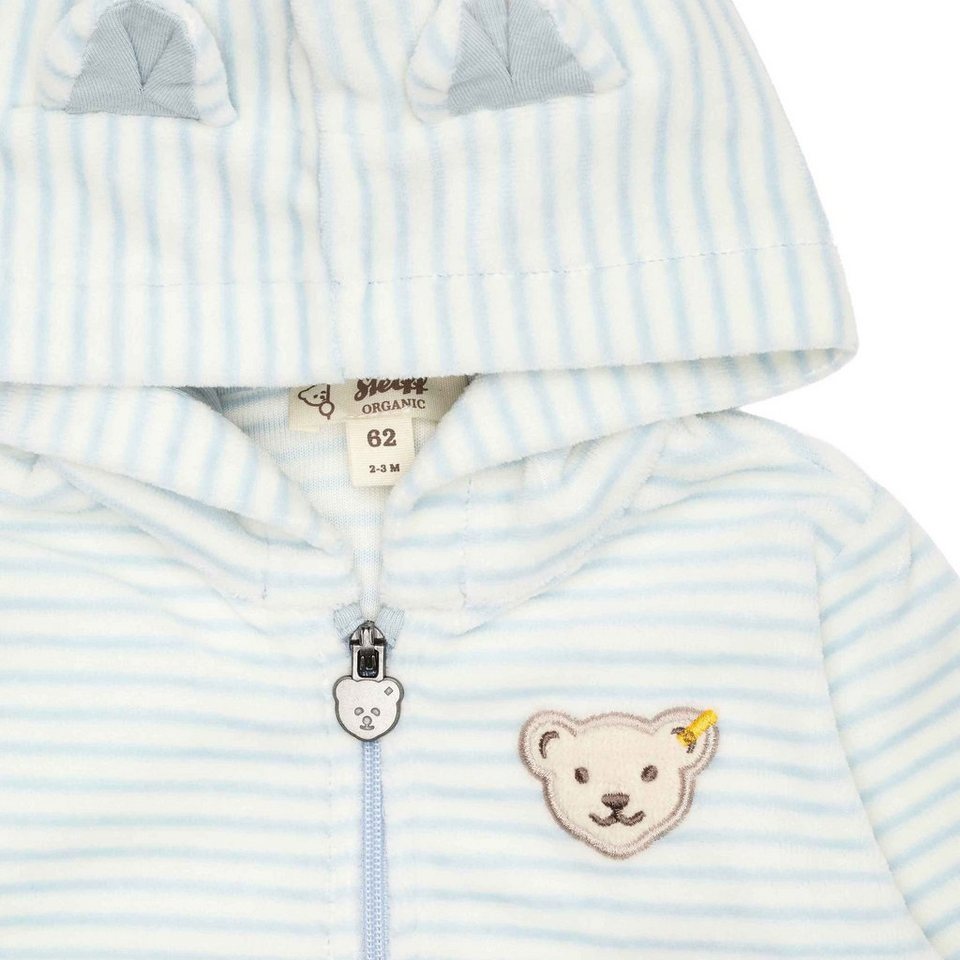 Steiff Sweatjacke Sweatjacke GOTS Baby Wellness mit Teddybärohren