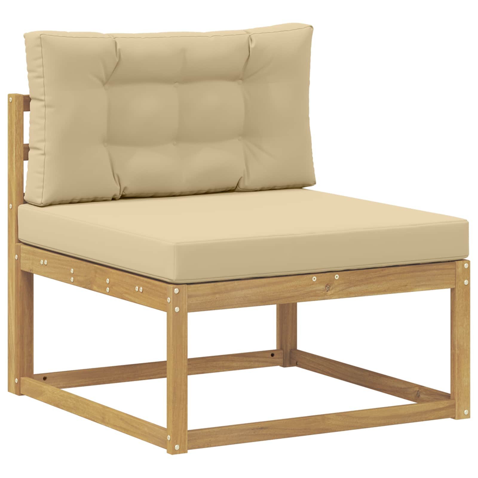 vidaXL Sofaelement Outdoor Mittelsofa Polyester Weiß (1 St)