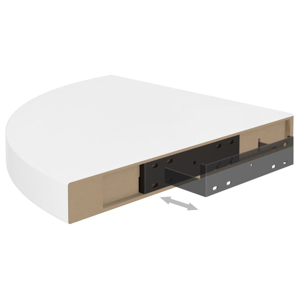 vidaXL Wandregal 35 x 35 x 38 cm Eckregal Wandregal Ablage Eck-Schweberegal Hochglanz-W