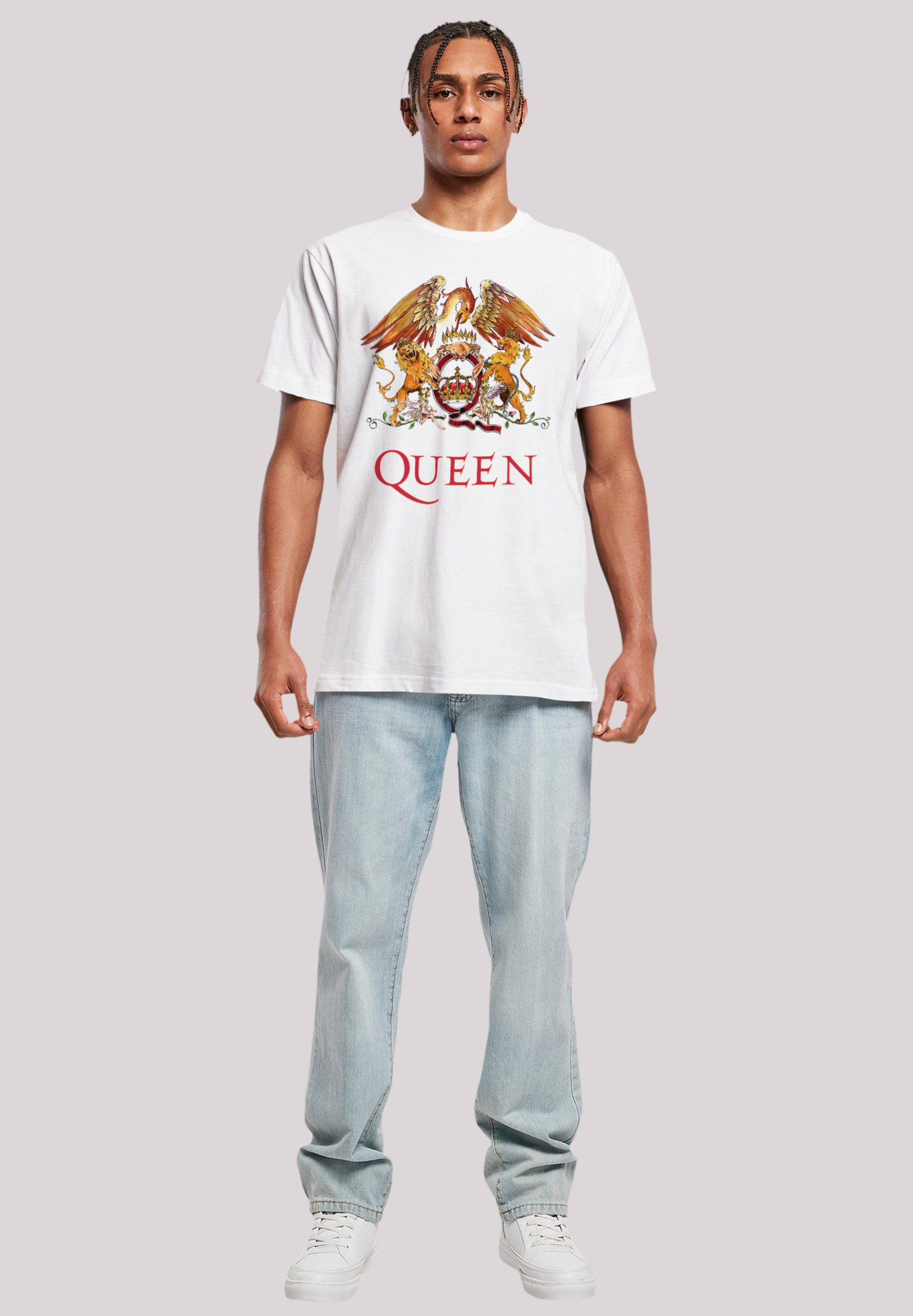 Queen Crest Print Classic F4NT4STIC T-Shirt weiß