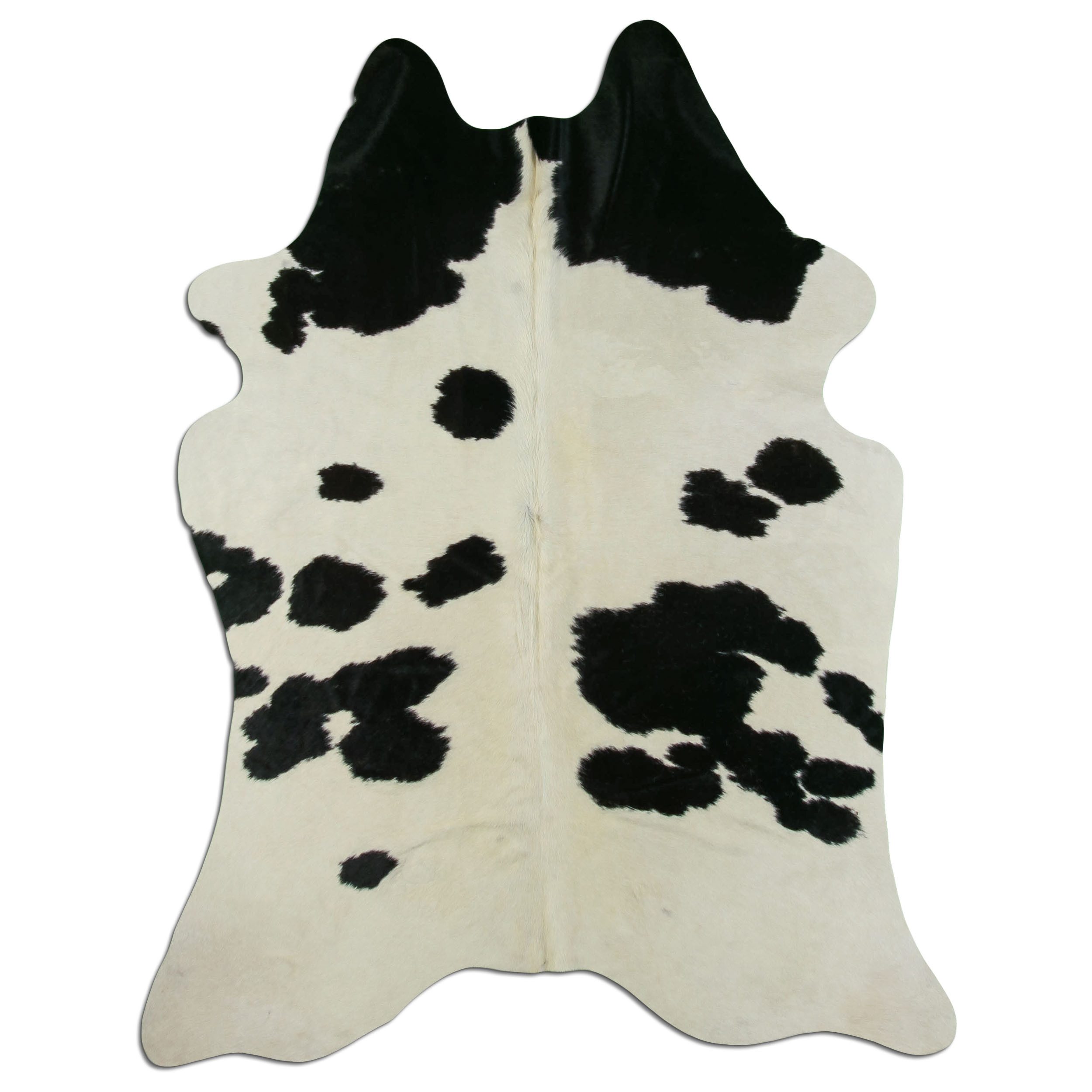 Livorio Fellteppich L155 x B205 cm - schwarz weiß, Kuhfell, Premium Kuhfell Teppich, Rinderfell, Echtfell, black and white