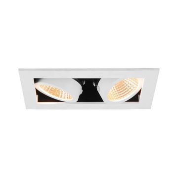 SLV LED Einbauleuchte LED Deckeneinbauleuchte Kadux in Weiß 2x 7W 1550lm 2-flammig, keine Angabe, Leuchtmittel enthalten: Ja, fest verbaut, LED, warmweiss, Einbaustrahler, Einbauleuchte