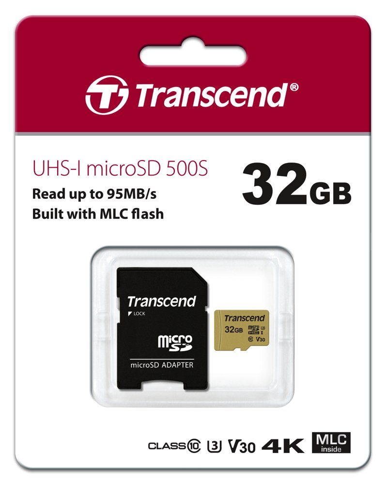 Micro SDHC Karte 32GB Speicherkarte 500S UHS-I U3 4K V30 Class 10 Speicherkarte