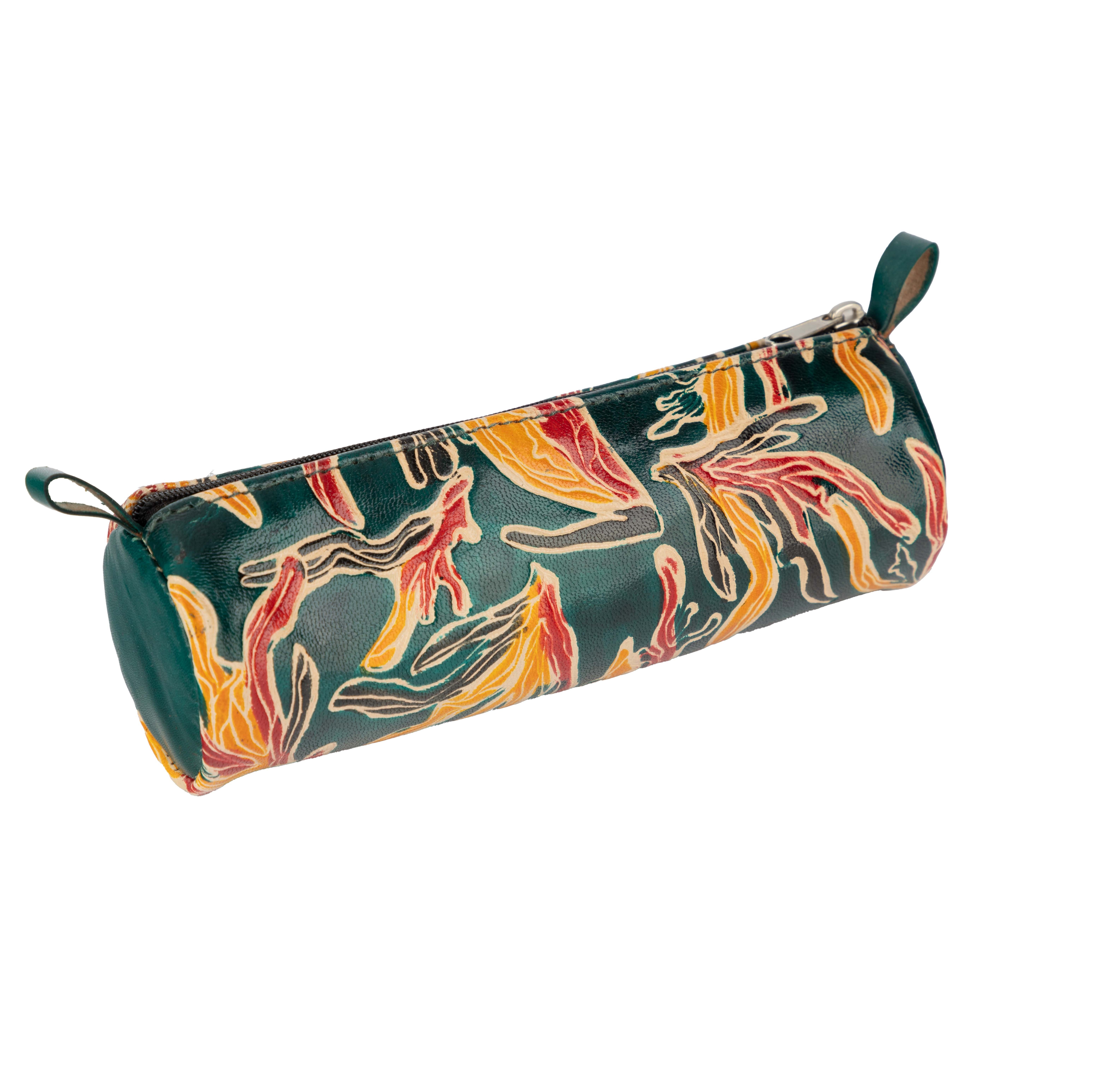 El Puente Federmäppchen Stiftemäppchen "Grüne Koralle", Handmade, Fair Trade