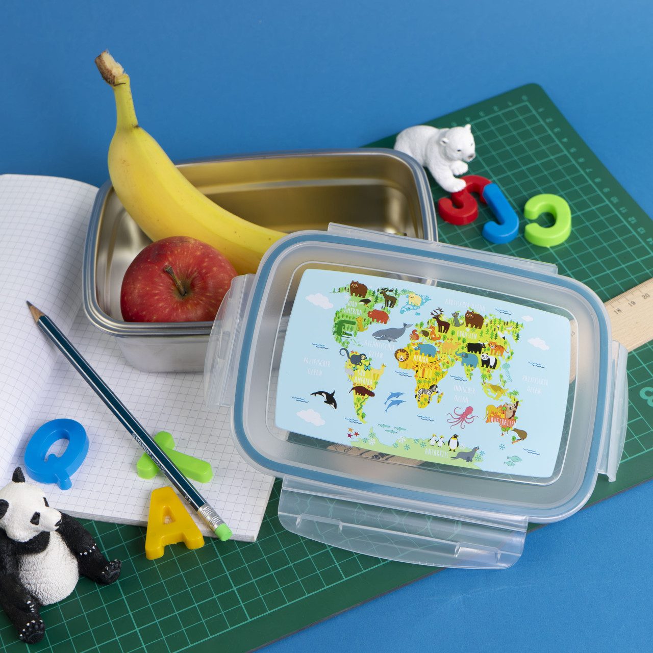 Geda Labels GmbH Lunchbox Wo kommt ihr denn her, Edelstahl, (1-tlg), Hellblau, 850 ml, spülmaschinengeeignet (Nur Behälter, ohne Deckel) – Bild 3 von 3