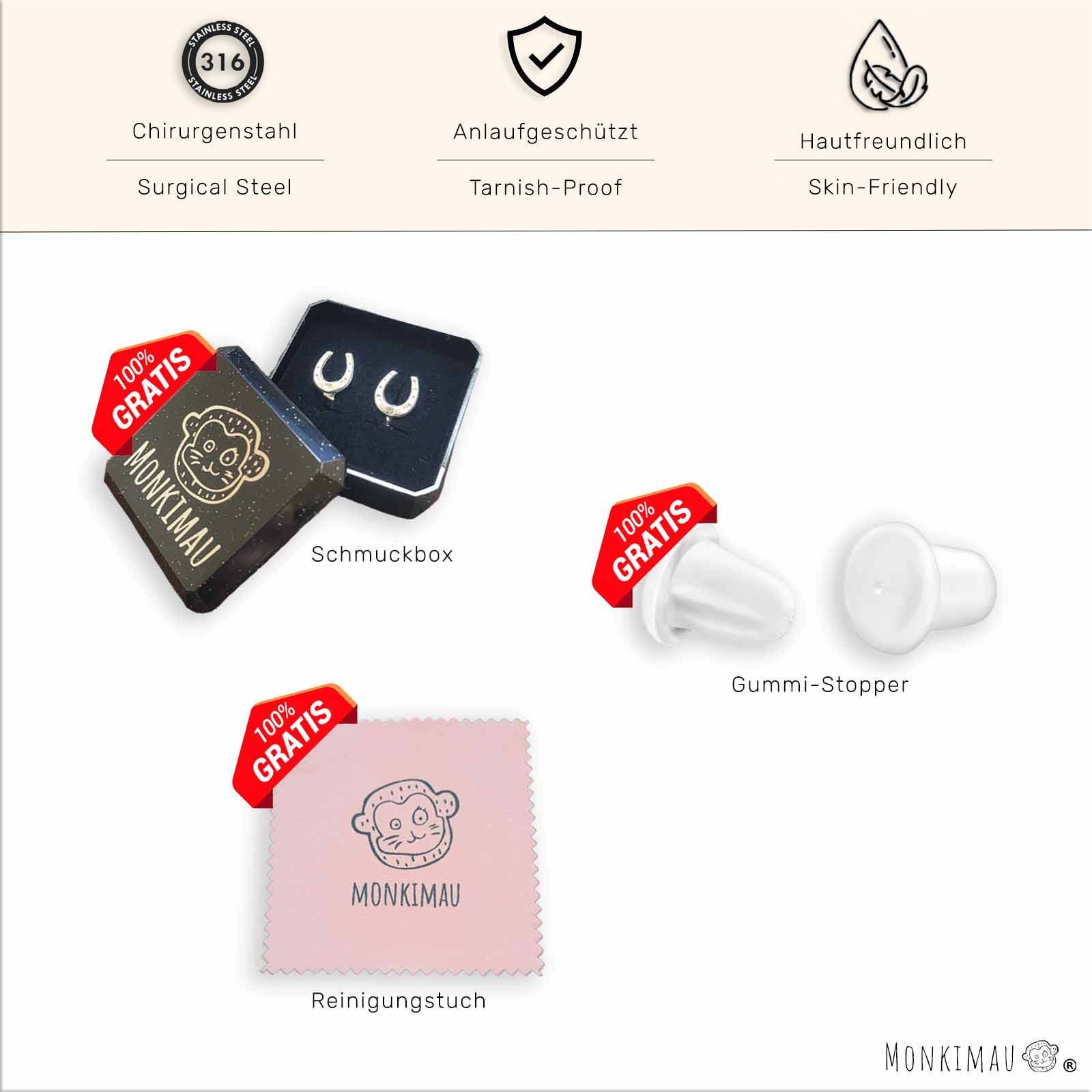 Monkimau Ohrring-Set Rakete und Saturn Kinder Ohrringe Chirurgenstahl Geschenk, Hypoallergen
