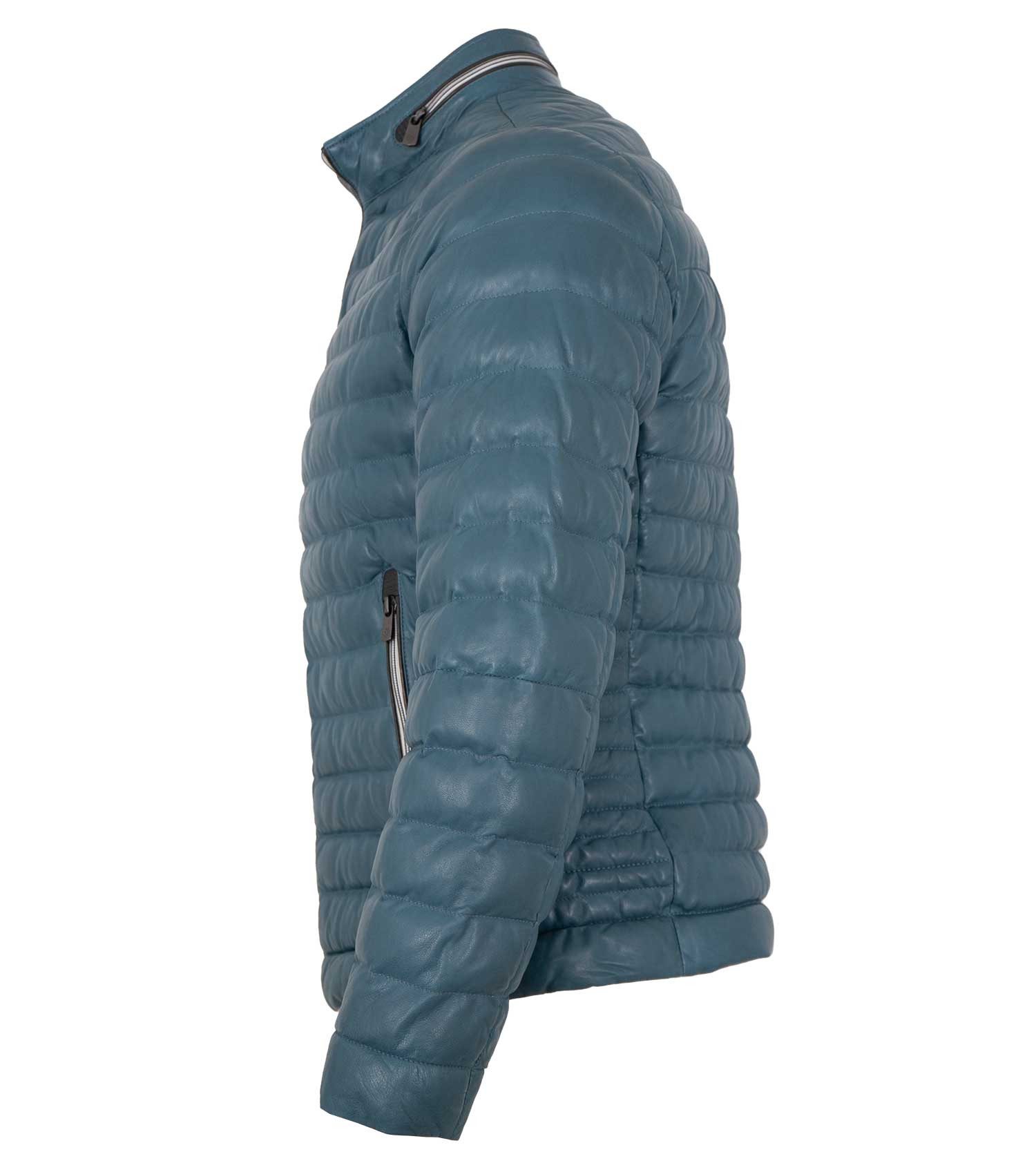 Milestone Lederjacke MSCortino Milestone - Herren Lederjacke Steppjacke Lammnappa himmelblau
