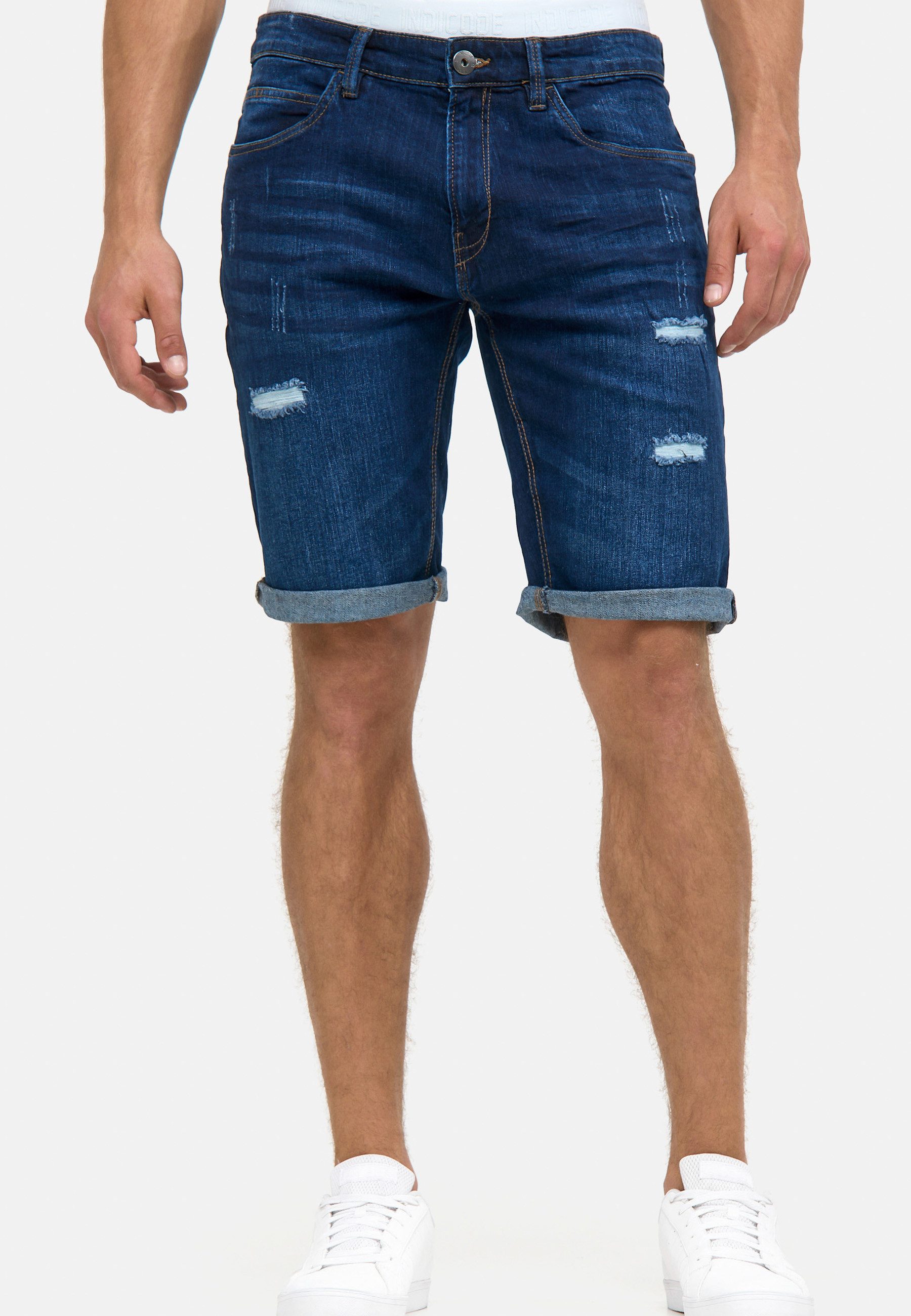INDICODE Jeansshorts Herren Caden Jeans Shorts Herrenshorts mit 5 Taschen, Denimstyle
