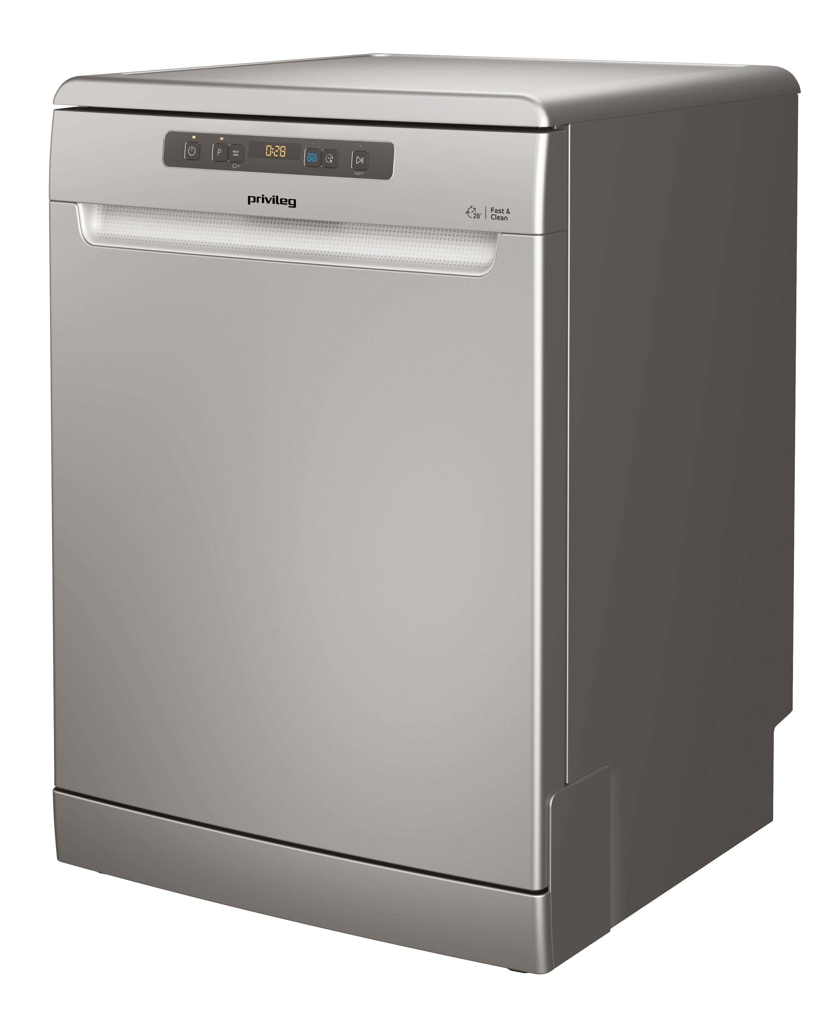 Privileg Standgeschirrspüler P0F ECO D551 S, 14 Maßgedecke, Fast&Clean 28’ – das effektive Reinigungsprogramm unter 28 Minuten