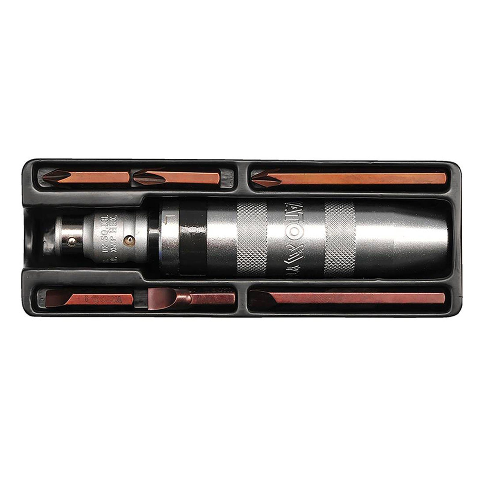 Yato Schraubendreher Schlagschrauber 1, 2 Zoll mit 6 Bits YT-2801, (7 tlg)