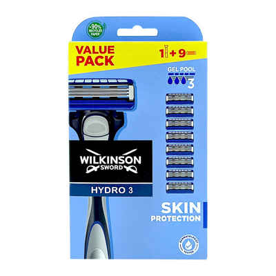 Wilkinson Rasierklingen Wilkinson Hydro 3 Skin Protection Rasierer + 8 Ersatzklingen