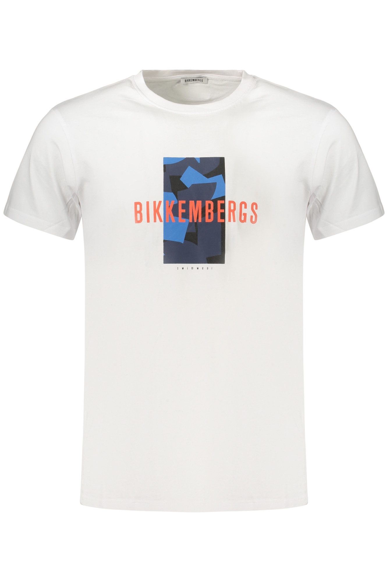 Bikkembergs T-Shirt Weißes Herren Kurzarm-T-Shirt mit Allover-Logo und