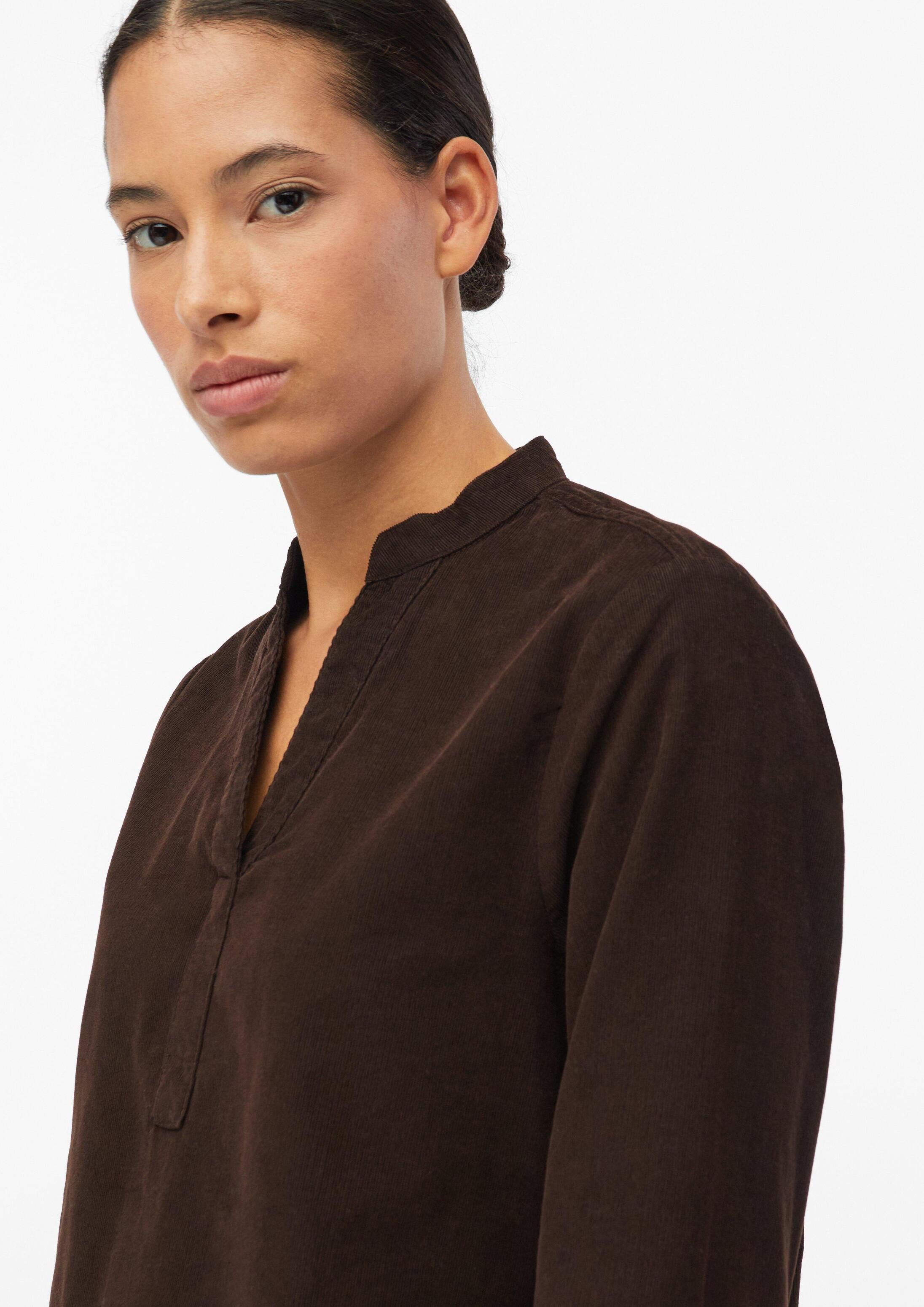 s.Oliver Langarmbluse Bluse Feincord-Bluse mit Stehkragen – Bild 4 von 5