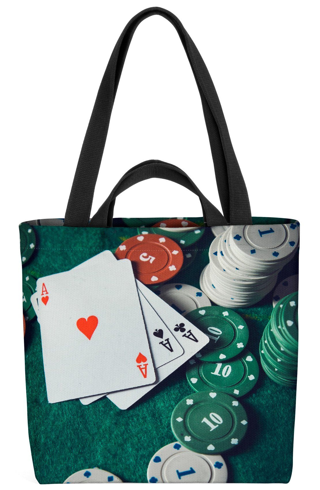 Glück Poker Tisch las Tisch VOID Spiel vegas Henkeltasche Glück (1-tlg), Glücksspiel Spiel Poker