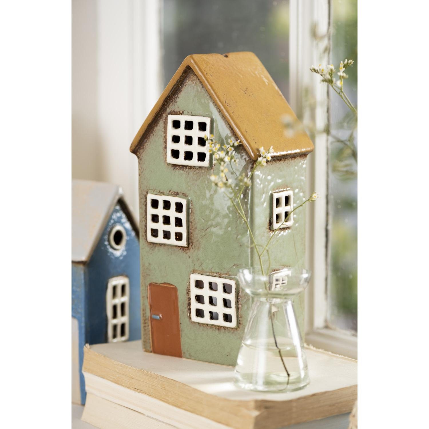 Ib Laursen Kerzenhalter Ib Laursen Haus für Teelicht Nyhavn braune Tür (8x2 günstig online kaufen