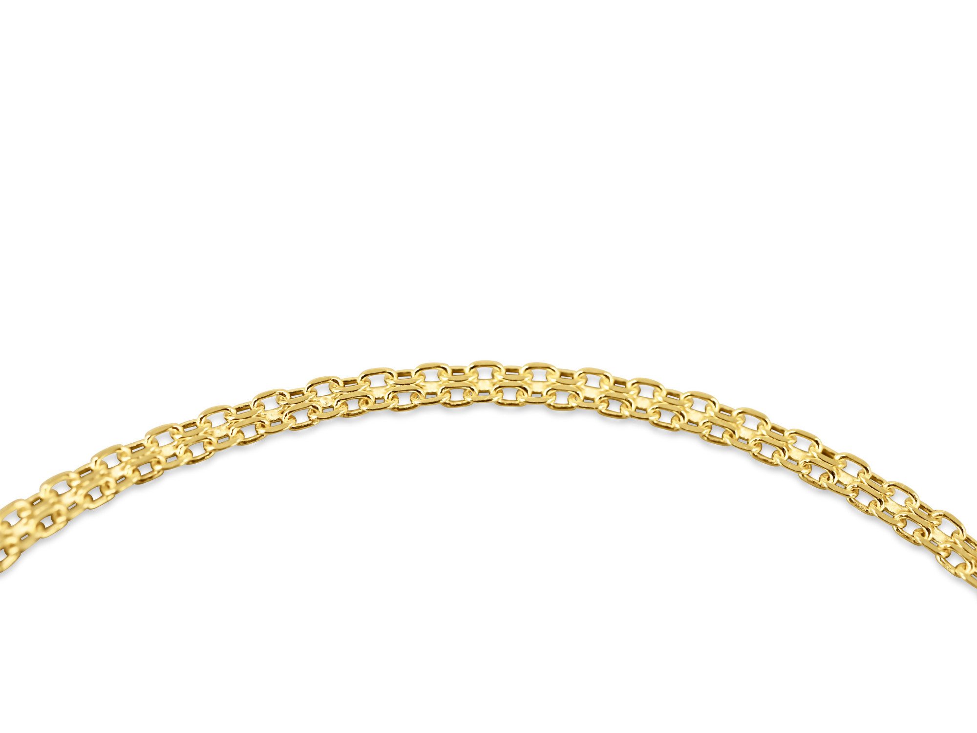 Antares Gold Goldarmband Doppelpanzerarmband 14K Gold – 19 cm, 2 mm, Hellgold, 585 er Gold