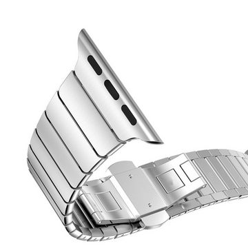CoverKingz Smartwatch-Armband »Gliederarmband für Apple Watch 41/40/38mm Ersatz Band Series 8/7/6/SE/5/4 Silber«
