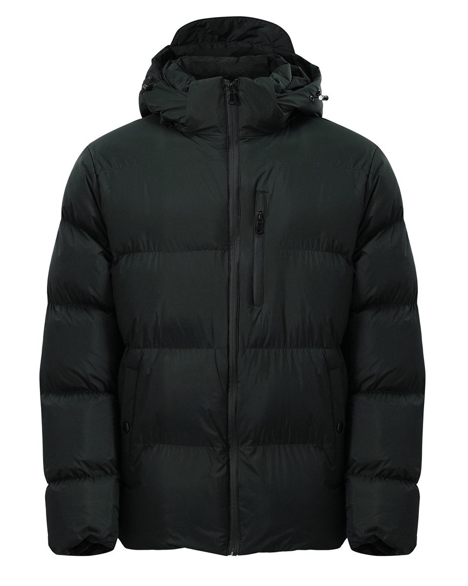 Allthemen Steppjacke Herren Steppjacke Regular Fit Winddicht Pflegeleicht Wintermantel mit abnehmbarer Kapuze, viel Stauraum, gepolsterte Innenfütterung