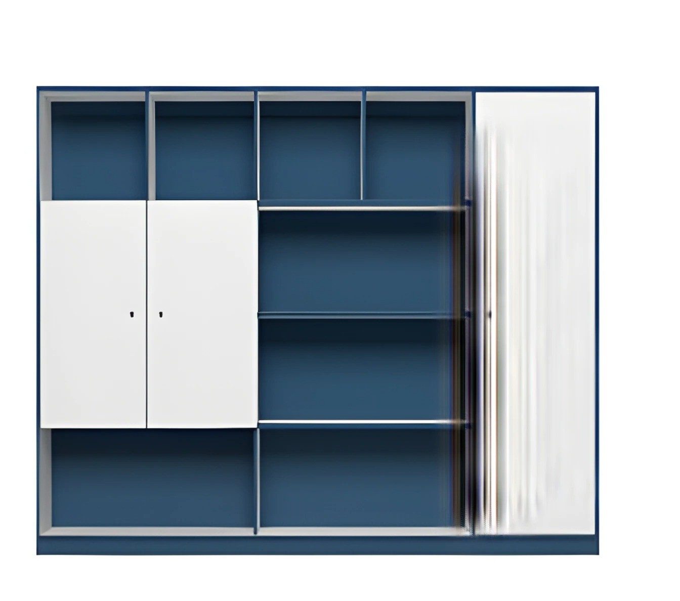 Xlmoebel Aktenschrank XLMOEBEL Büroschrank aus Holz in Blau mit viel Stauraum (1-St., Aktenschrank) Made in Europa