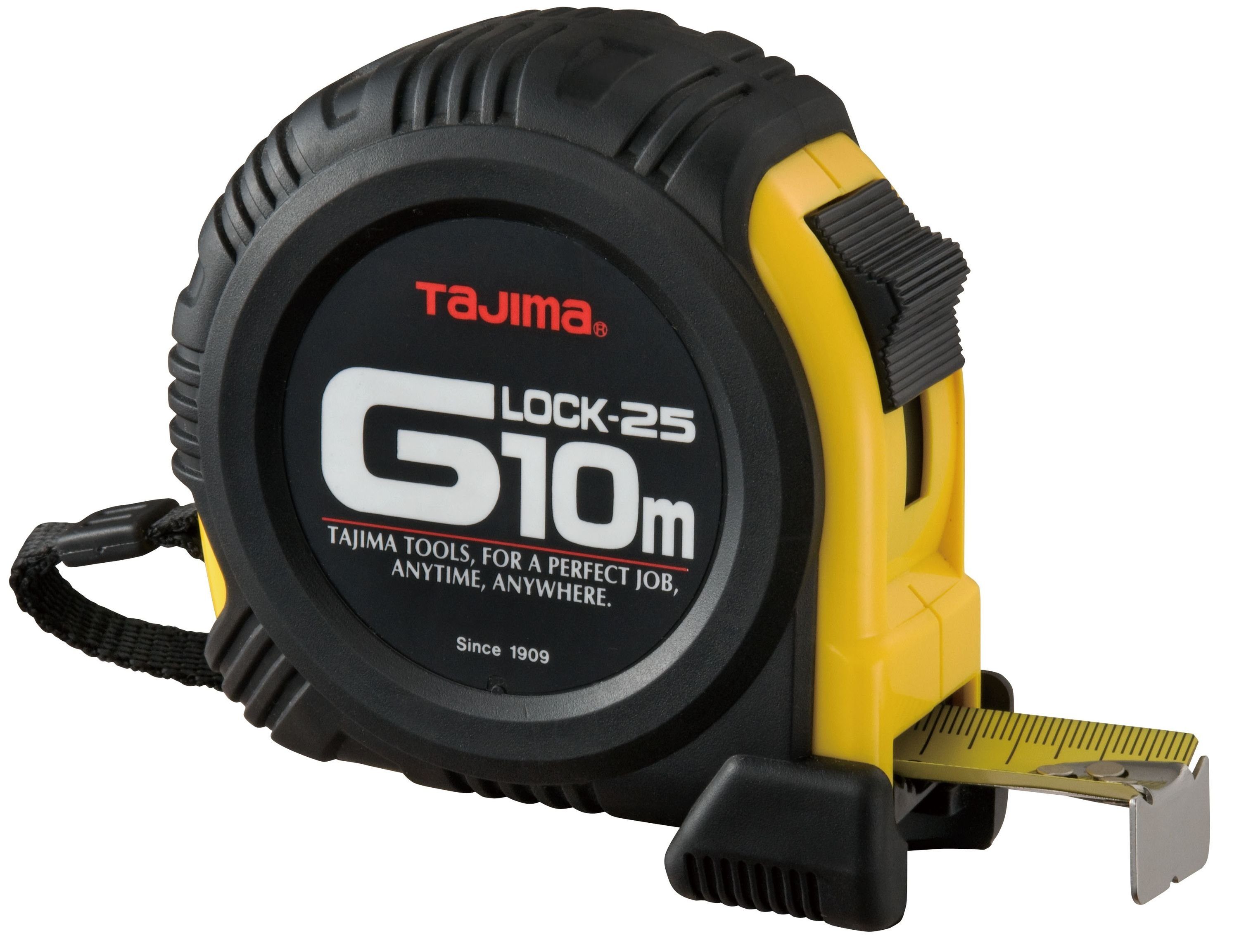 Tajima Maßband TAJIMA G-LOCK Bandmass 10m/25mm gelb, TAJ-25296