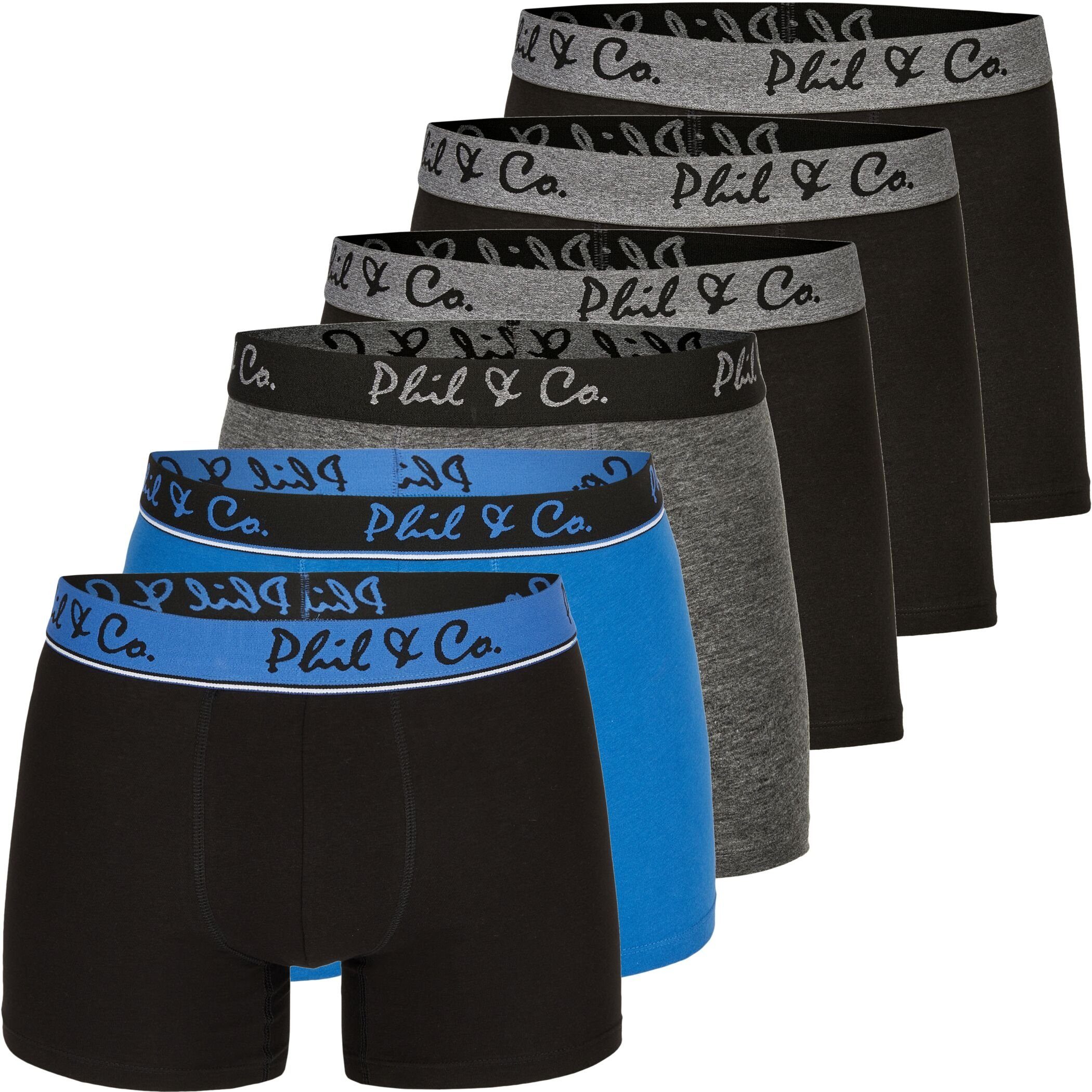 Phil & Co. Boxershorts 6er Pack Phil & Co Berlin Jersey Boxershorts Trunk Short Pant FARBWAHL (1-St) DESIGN 08