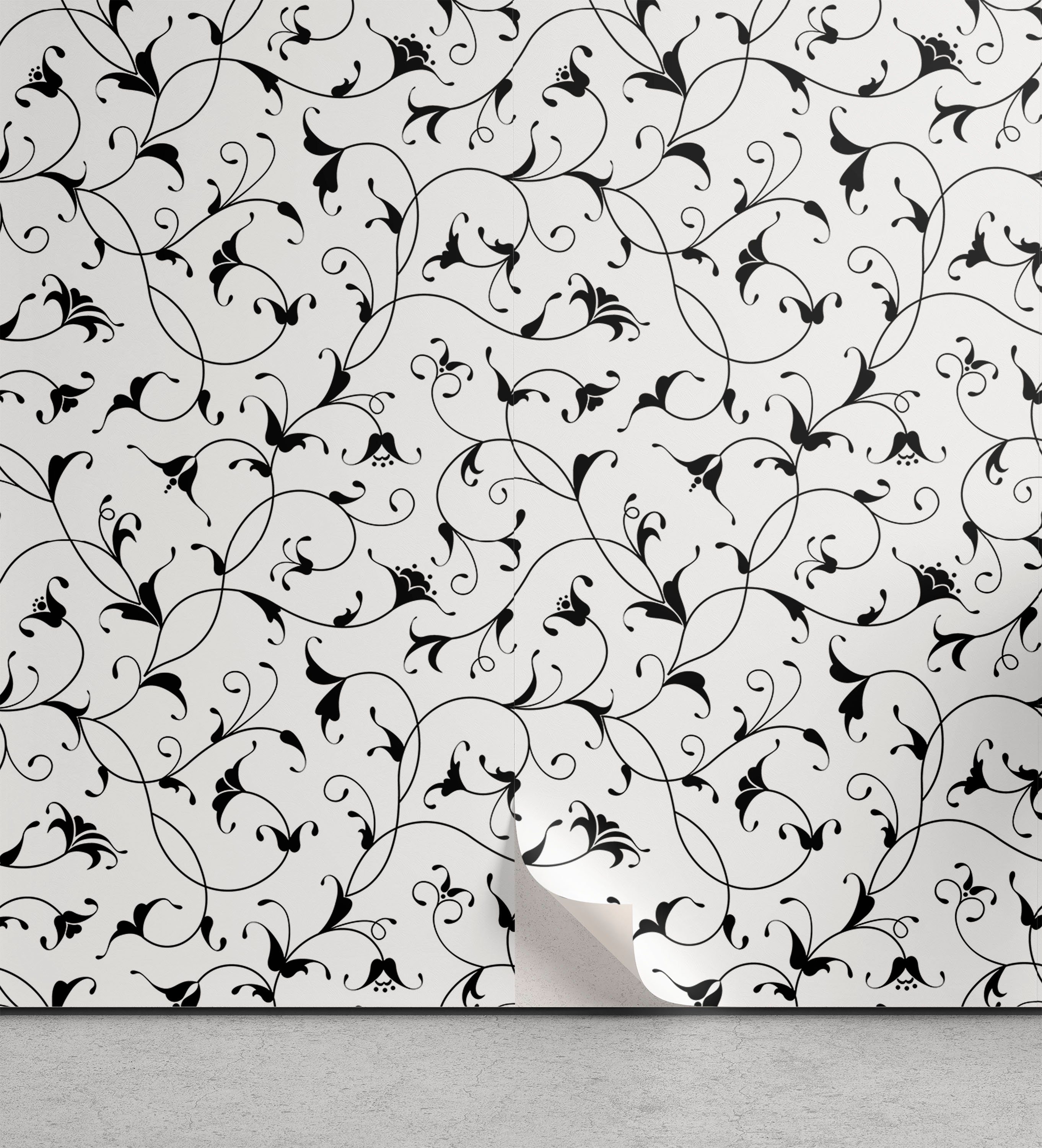 Abakuhaus Vinyltapete selbstklebendes Wohnzimmer Küchenakzent, Blumen Oriental Leaf Designs | Vinyltapeten
