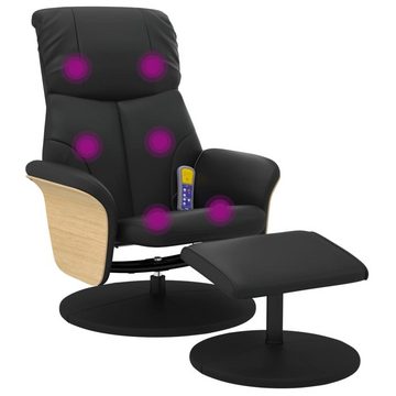 vidaXL Sessel Massagesessel mit Fußhocker Schwarz Kunstleder (1-St)