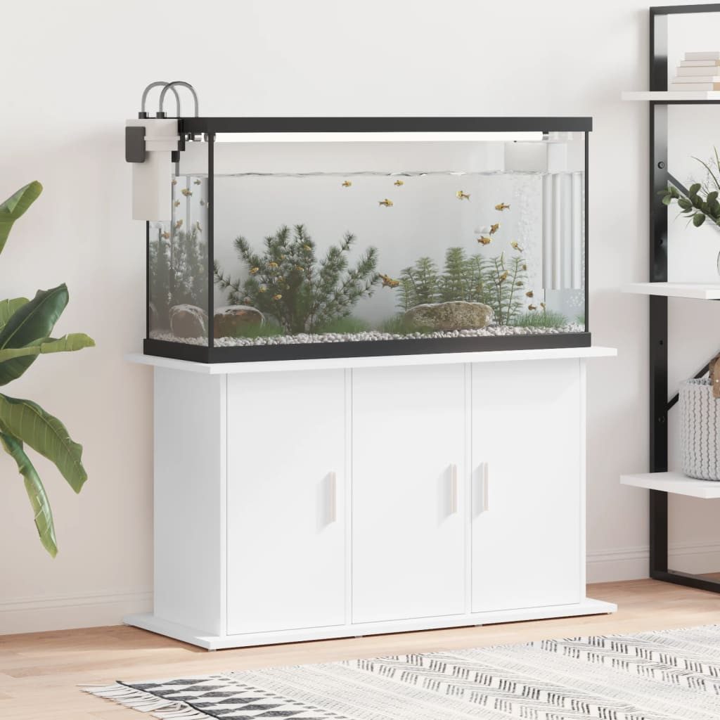 furnicato Aquariumunterschrank Aquariumständer 101x41x58 cm Weiß Aquariumschrank mit 6 Fächern und Türen für dein Zubehör