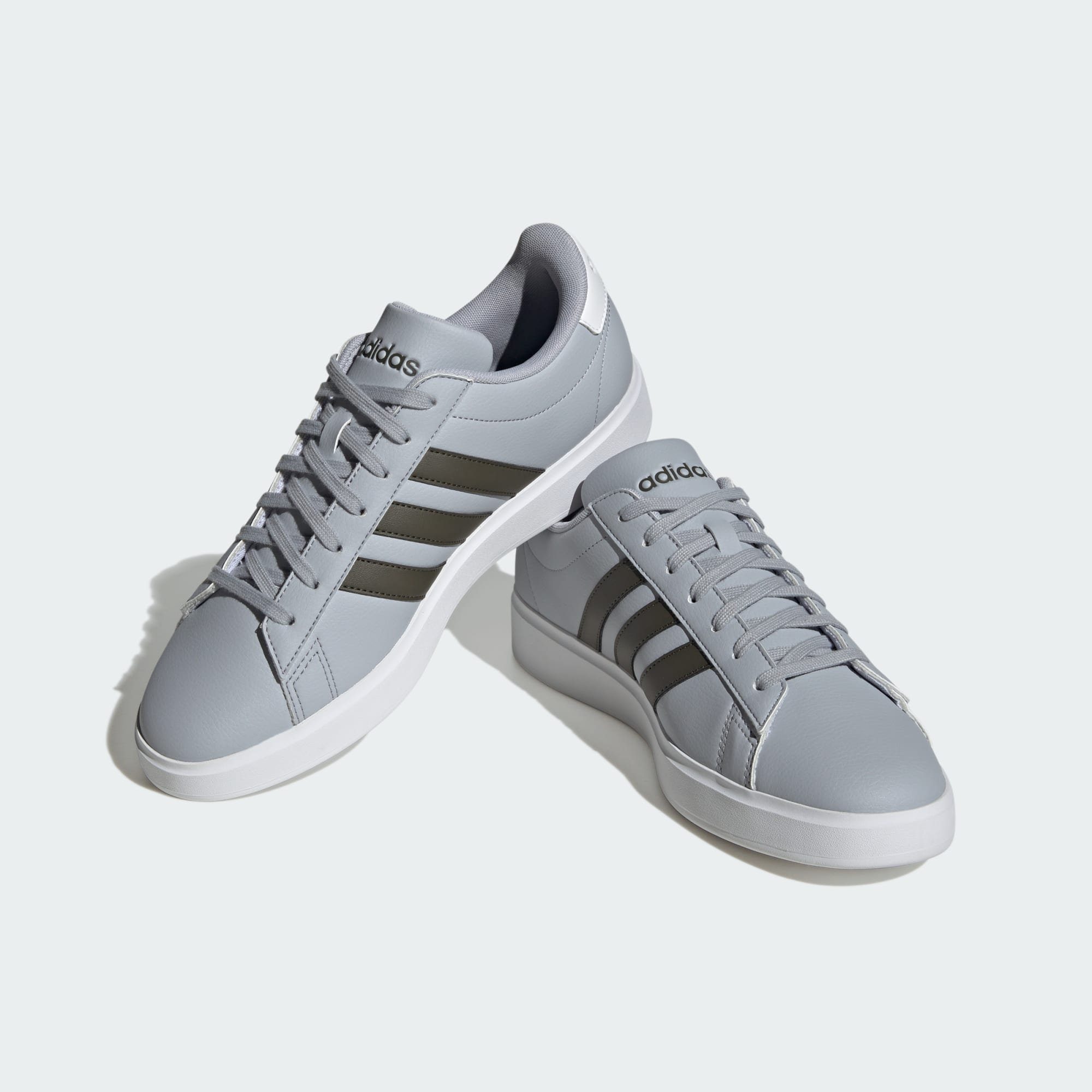 GRAND Halo CLOUDFOAM Shadow Sportswear COMFORT / Silver / Cloud Sneaker SCHUH COURT White Olive adidas