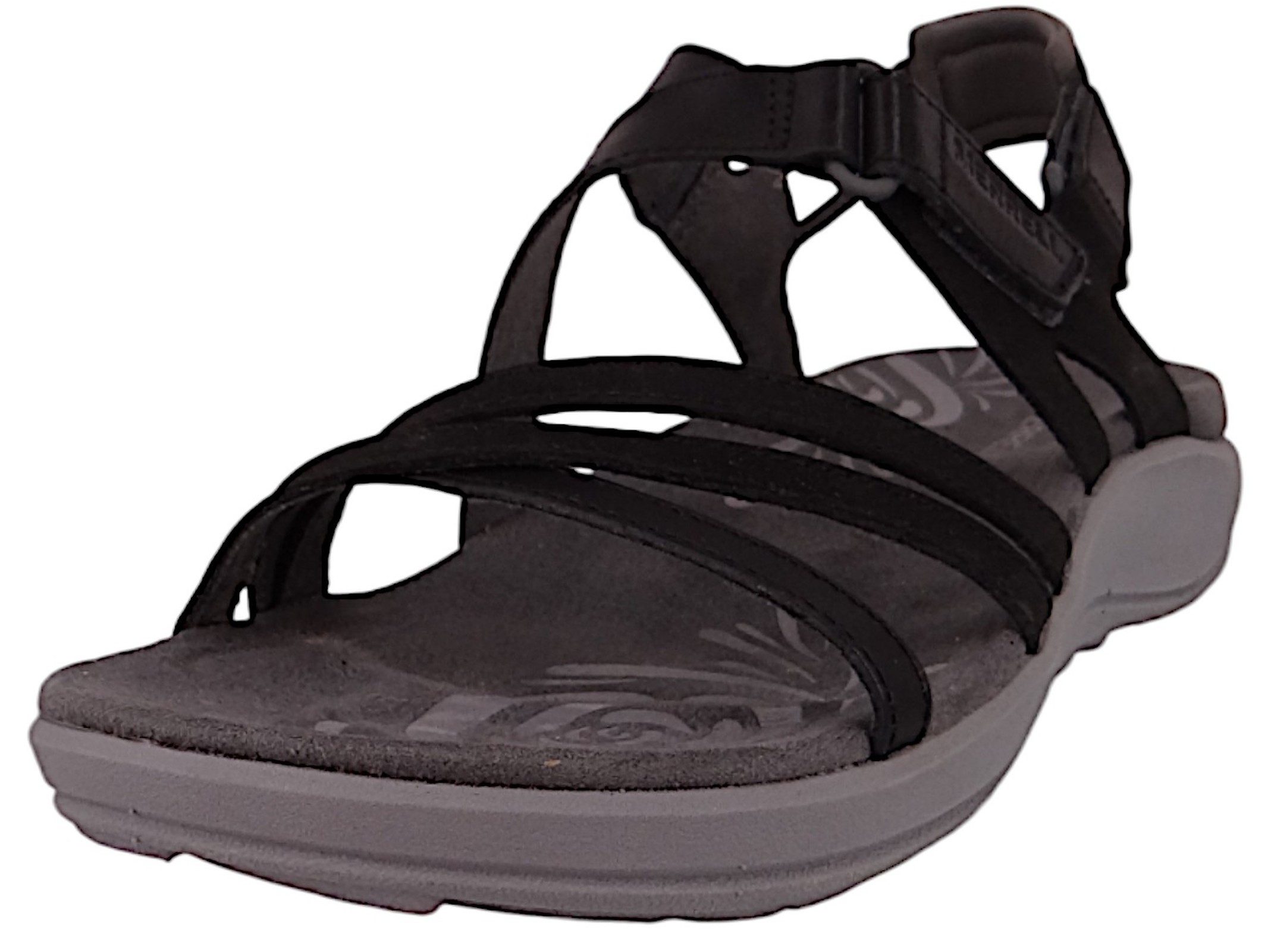J008362 Harbor Backstrap Black Sandale