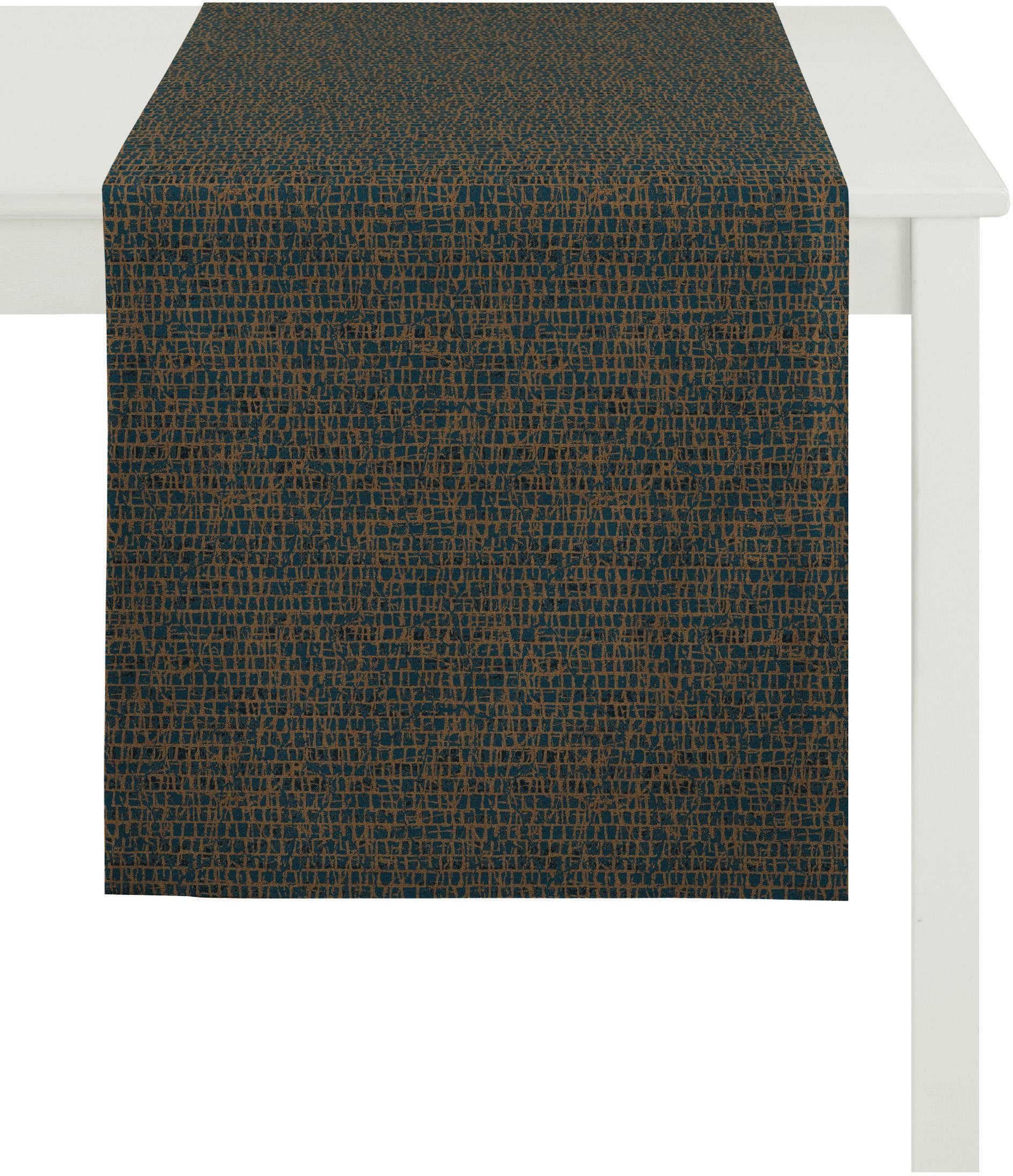 Tischläufer (1-tlg) Style, dunkelblau/kupferfarben APELT Jacquard Loft 1103
