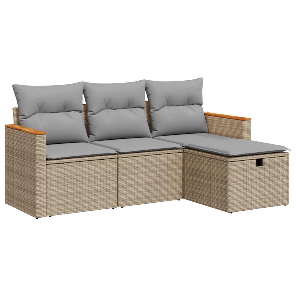 vidaXL Gartenlounge-Set 4-tlg. Garten-Sofagarnitur mit Kissen günstig online kaufen