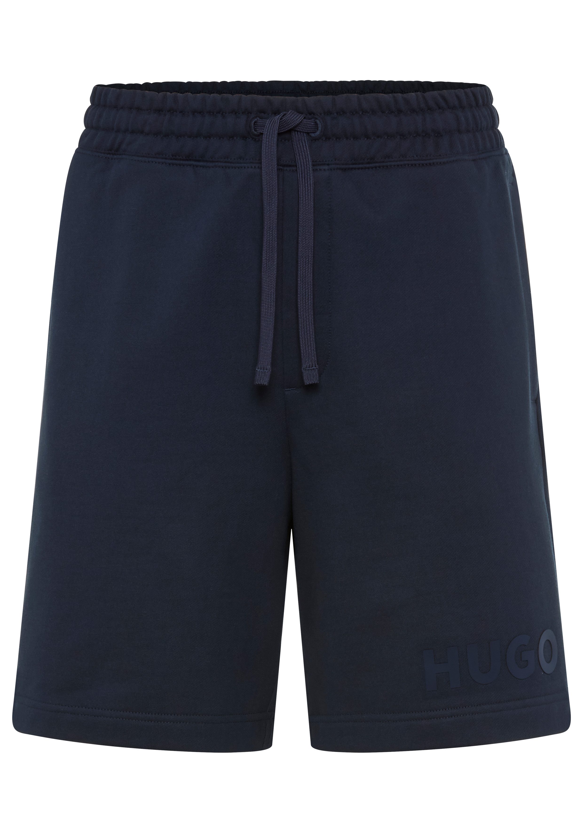 HUGO Sweatshorts Dinkoe elastischer Bund mit Kordel, Relaxed Fit, Logo-Druck