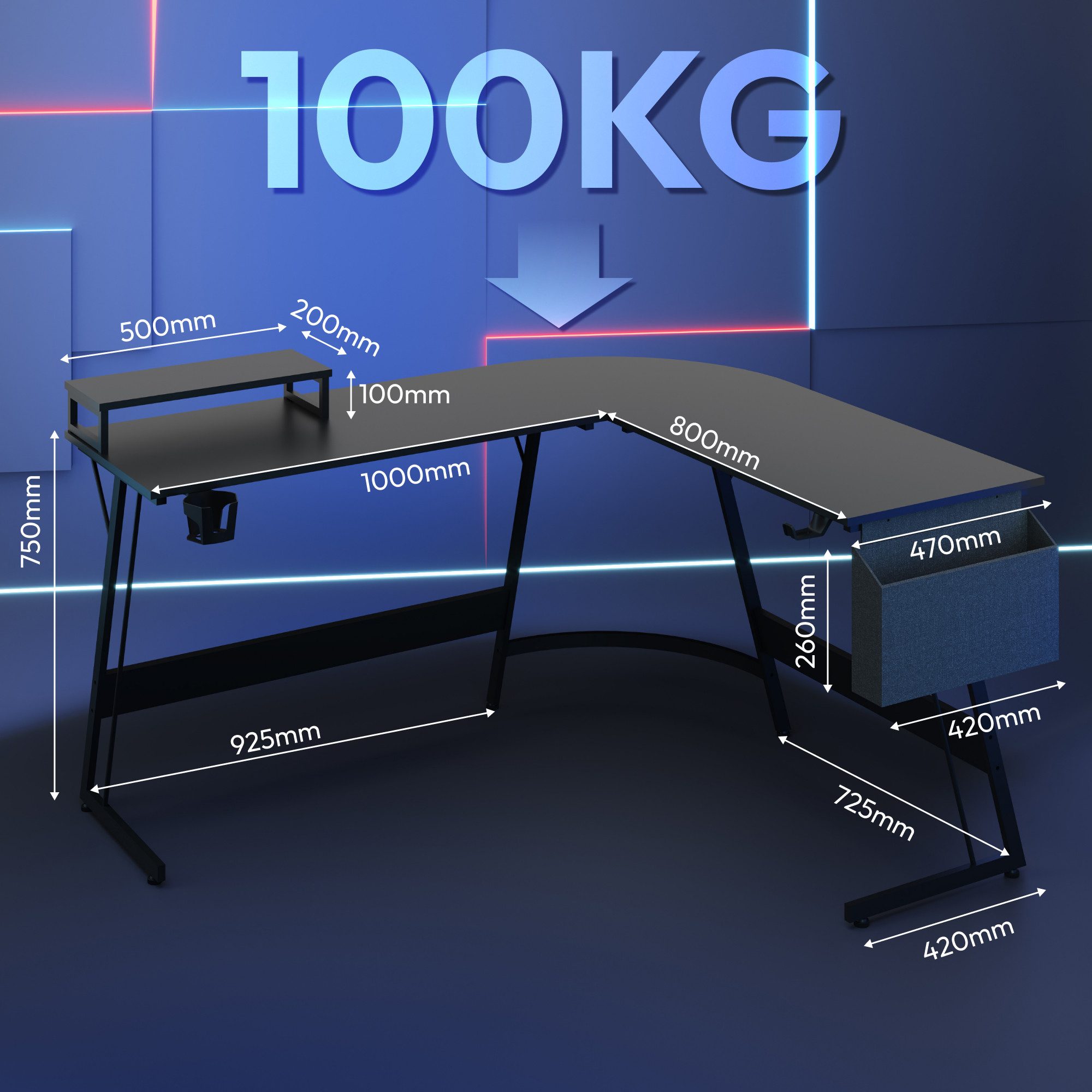 SANODESK Computertisch Gaming Tisch L-Form Schreibtisch günstig online kaufen