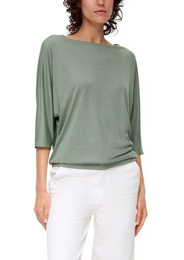 in s.Oliver green gerippter Longsleeve Optik