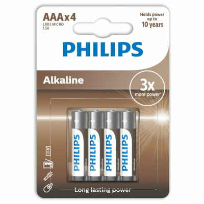 Philips ALKALINE BATTERY AAA LR03 4 PACK Batterie