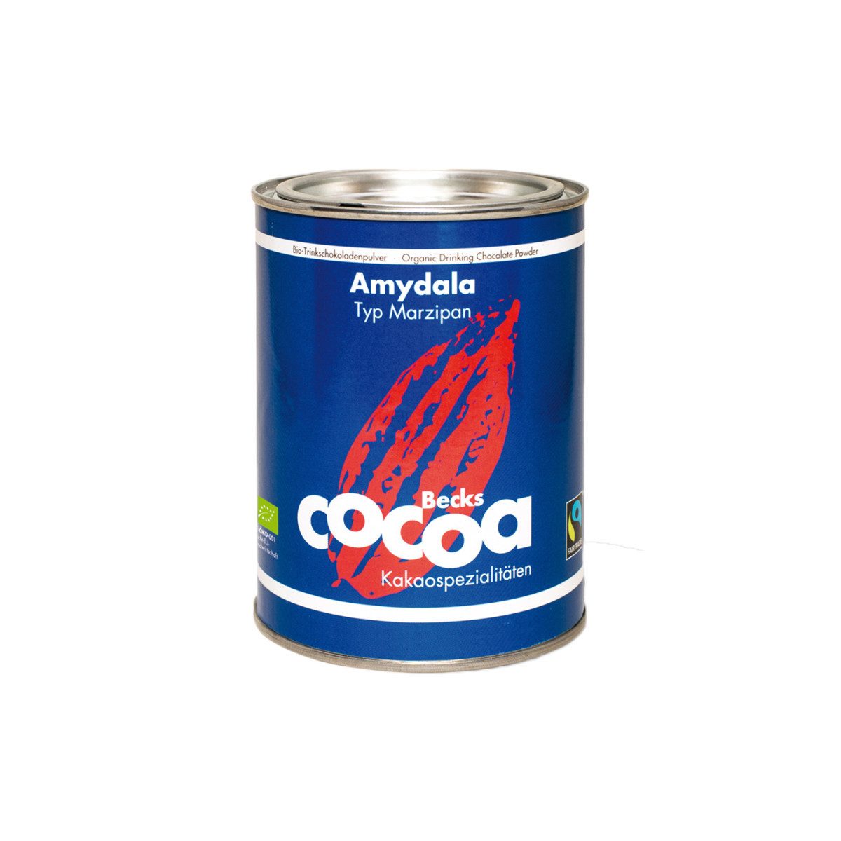 Becks Cocoa Schokolade Bio-Schokoladengetränkepulver Becks Cacao Amydala mit Marzipan, 250 g